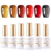 Gellen Jelly Gel Nail Polish, Crystal Transparent Gel Polish Burgundy Red Brown Colors Sheer Gel ...