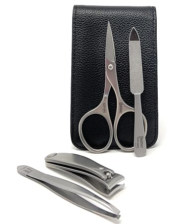 Nail Scissors, Nail Clippers, Nail File, Tweezers Set