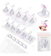 MelodySusie Nail Stand for Press Ons, 3 PCS Shiny Magnetic Bases Sets for Painting Display with B...