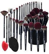 ZAMEL 29pcs Preminum Makeup Brush Set With Holder, Black Soft Bristle Brushes For Foundation,Eyes...