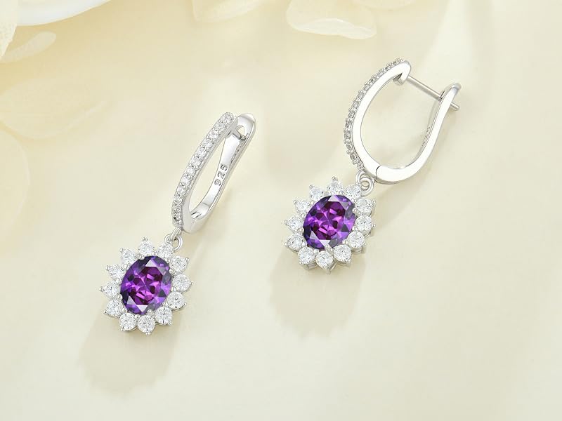 Crystal Created Amethyst Earrings