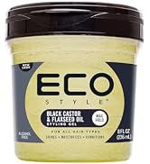 Eco Style Black Castor and Flaxseed Oil Styling Gel - Helps Nourish and Repair Damaged Hair - Pro...