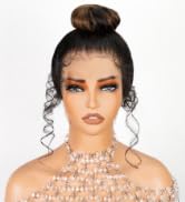 Arabella 360 Lace Front Wigs Human Hair FBP30 Highlight Ombre Lace Front Wig Human Hair 12a Full ...