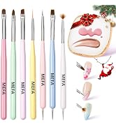 MEFA Nail Art Brushes Set, 8 Pcs Nail Brushes for Nail Art and Nail Art Palette with Polish Brush...