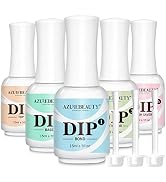 AZUREBEAUTY 5+3 Pcs Dip Powder Liquid Set - 15ml/0.5oz Large Capacity Dipping Powder Base & Top, ...