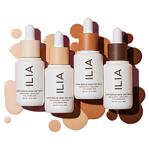 Apply ILIA Super Serum Skin Tint SPF 40 to skin for protection and improvement.