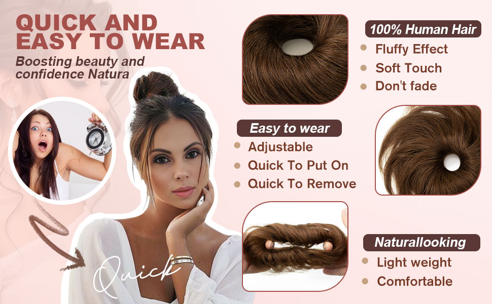 Messy Bun Hair Piece Wear Steps