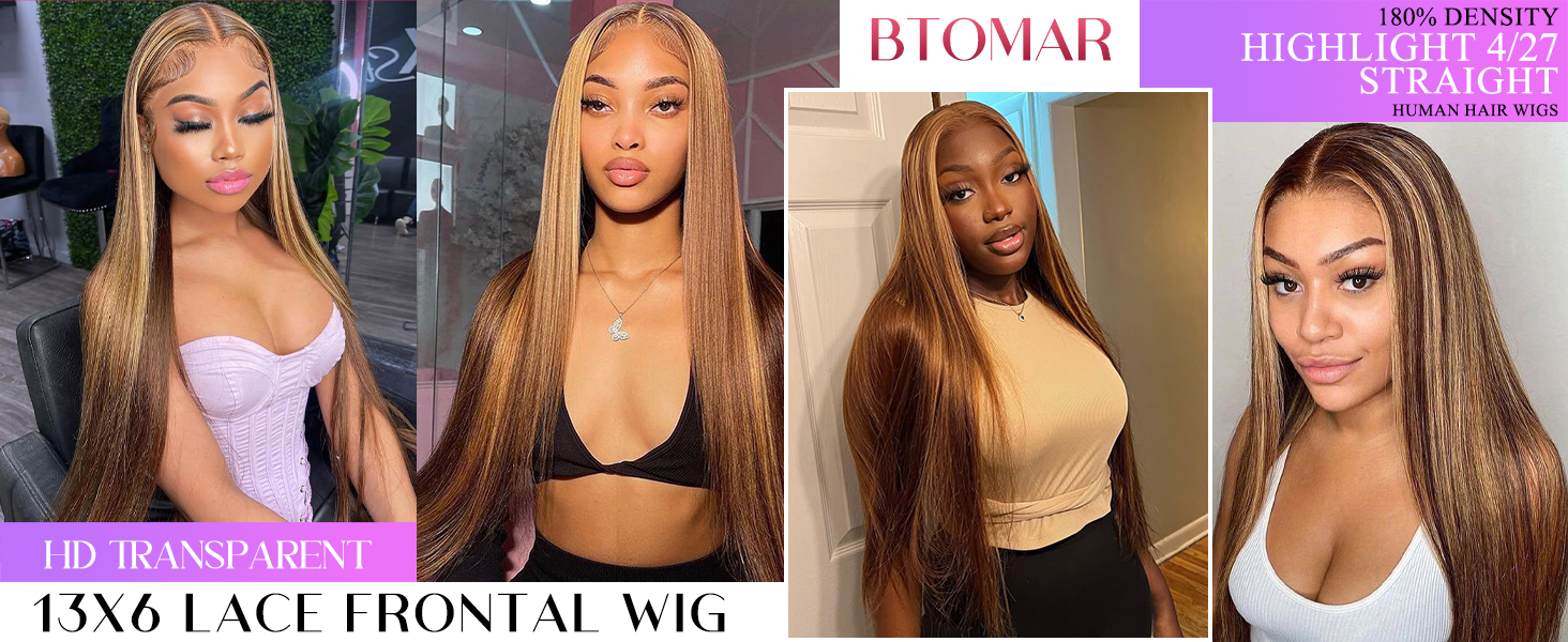 13x6 highlight hd lace front wig human hair