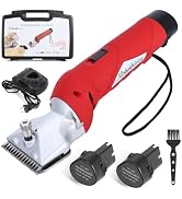 DUCKBOY Cordless Horse Clipper, Rechargeable Battery Powered Animals Shears Grooming Tools for Sh...