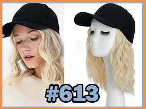 Adjustable Long Curly Hairpiece Replacement Wigs in Hat for Girls