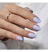 BTArtbox Press On Nails Short - Pastel Soft Gel Press on Nails Short Oval Fake Nail with Nail Glu...