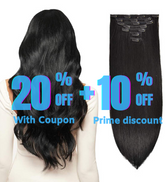 Clip in Hair Extensions Human Hair Extensions Jet Black Real Remy Clip in Hair Extensions Thick