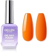 Gellen Gel Nail Polish, 18ml Orange Gel Polish Spring Summer Bright Orange Nail Polish Gel Soak O...
