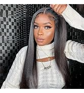 ISEE HAIR HD Lace Front Wig Wear & Go Glueless Lace Wig Brazilian Straight Lace Wigs For Women No...
