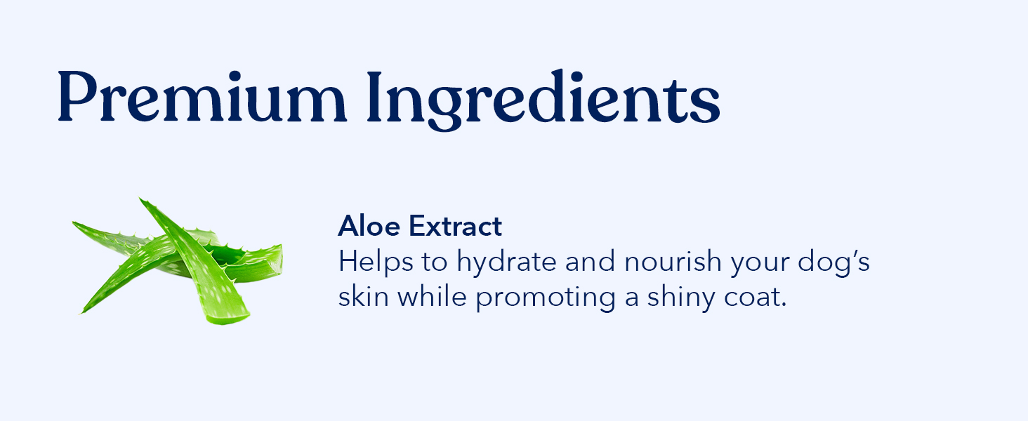 aloe extract hydrate and nourish dog skin while promoting a shiny coat