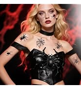 30 Sheets Halloween Tattoos Spider Web Halloween Temporary Tattoos for Adults Spider Halloween Ta...