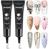 KYDA 2 Pcs 10ml Clear 3D Sculpting Nail Gel, 3-in-1 Sculpture Nail Art Gel for Carving Painting and Molding, Rhinestone Glue 