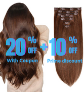 Clip in Hair Extensions Chocolate Brown #4 Color 7pcs 120g 14 inch Remy Human Hair Extensions 