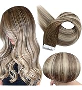 Full Shine Tape in Hair Extensions Human Hair 18 Inch Seamless Hair Extensions Tape In 50 Grams 2...
