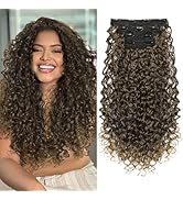 Flufymooz Clip in Hair Extensions, 4PC 100％ Pure Protein Silk Hair Extensions Long Soft Natural H...