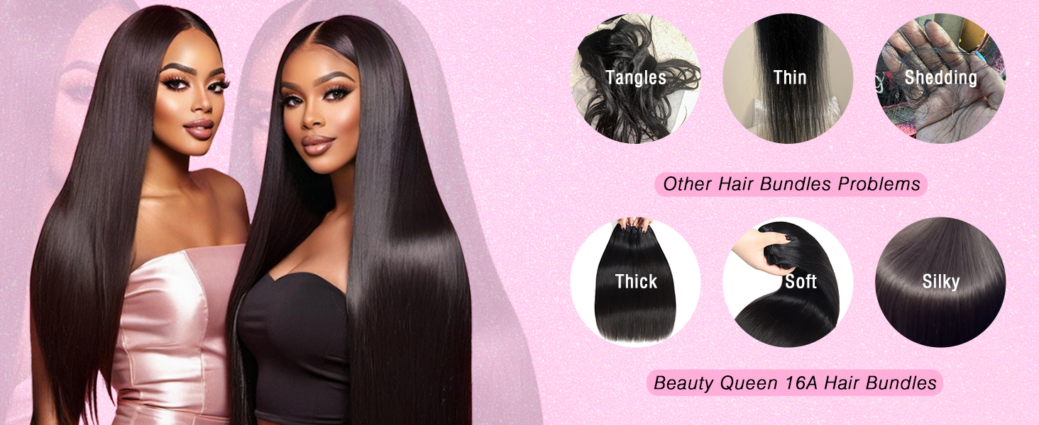 thick human hair bundles 16a straight bundles human hair