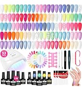 VANREESA Gel Nail Polish Kit with U V Light 52 Pcs Gel Polish Nail Set 36 Sweet Colors Nail Polis...