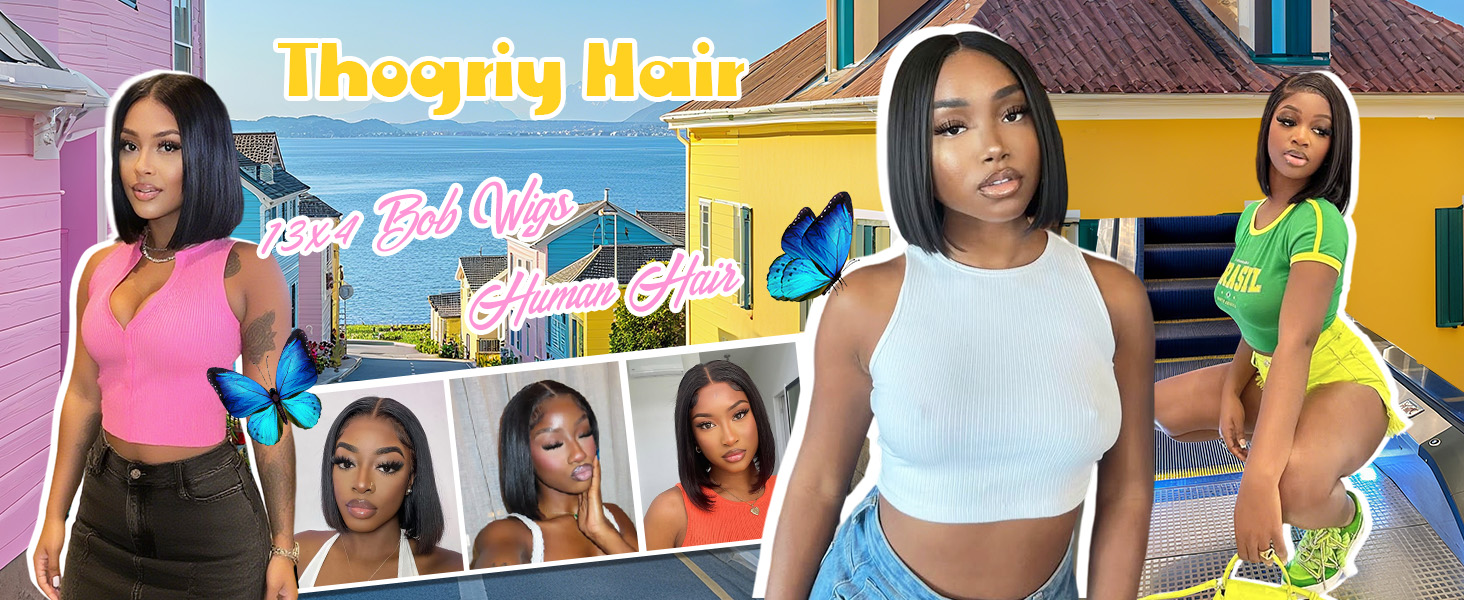 13x4 Bob Lace Front Wigs Human Hair