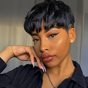pixie cut wig human hair