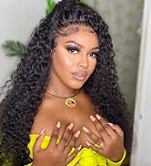 Water Wave Lace Front Wig Human Hair 16 Inch Glueless Wet And Wavy Transparent 13x4 Lace Frontal ...