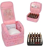 CUBETASTIC Nail Polish Organizer, Cute Nail Tech Organizers And Storage Bag Holds 45 Bottles & UV...
