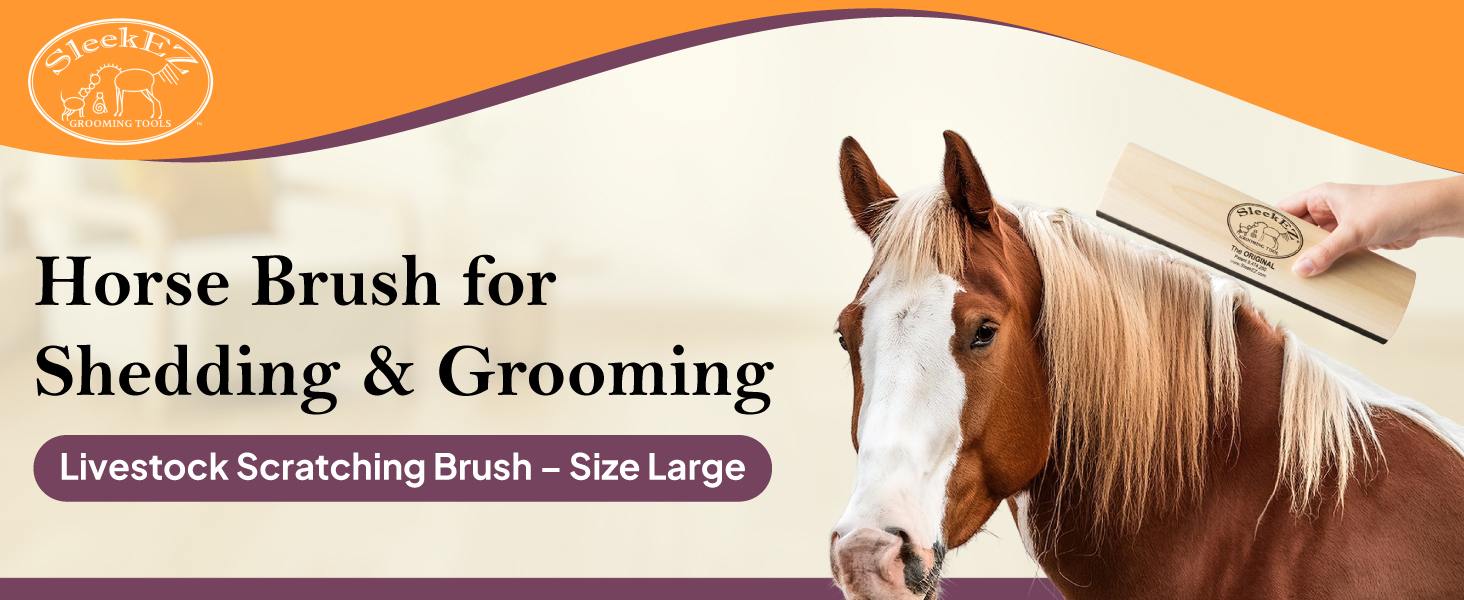 Horse Brush for Shedding Deshedding Grooming Tools Supply All Hair Fur Type Gift Idea curry comb