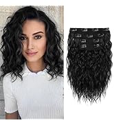 REECHO Hair Extensions, 4PCS Clip in Hair Extensions 12