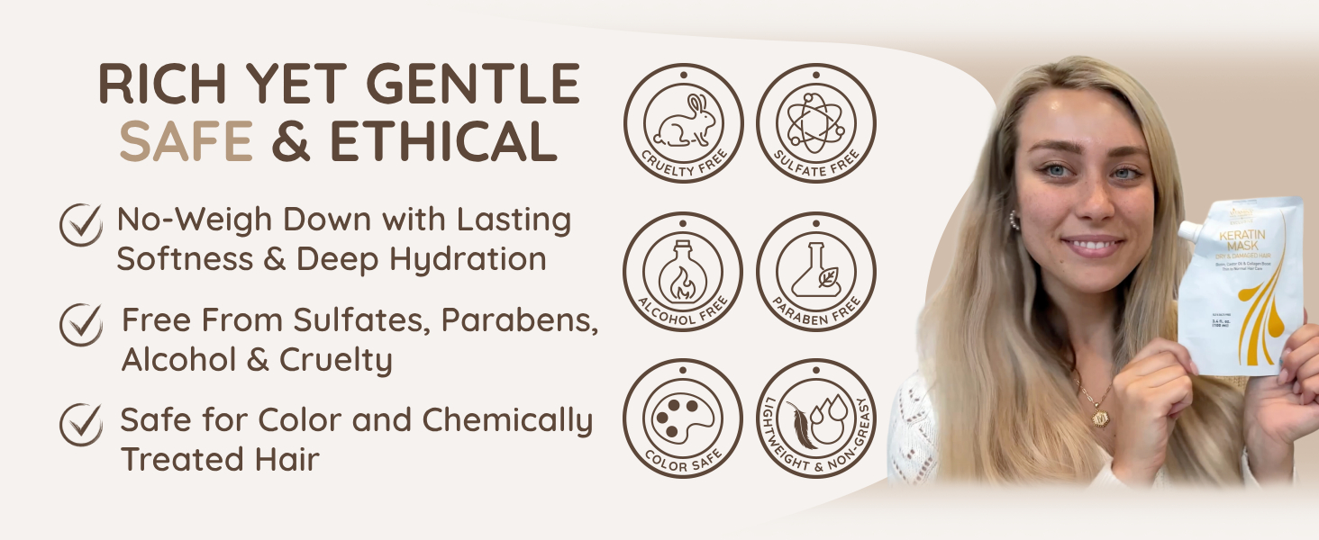 Ethical Safe Keratin Hair Products Cruelty Paraben SLS Free Safe Product No Alcohol