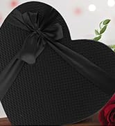 GLEAVI Box Heart Shaped Black Gift Box Holiday Dessert Bags Empty Bouquet Bags Candy Treat Contai...
