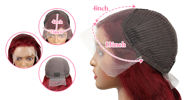 Heylisa 99j Burgundy Lace Front Wigs Detial