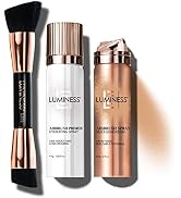 LUMINESS Silk Airbrush Spray Foundation Makeup Starter Kit - Full Coverage Foundation, Primer & D...