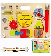 Smartwo Double-Sided Montessori Busy Board for Toddlers 2-4, Train Ages 1-3 Babies Fine Motor Ski...