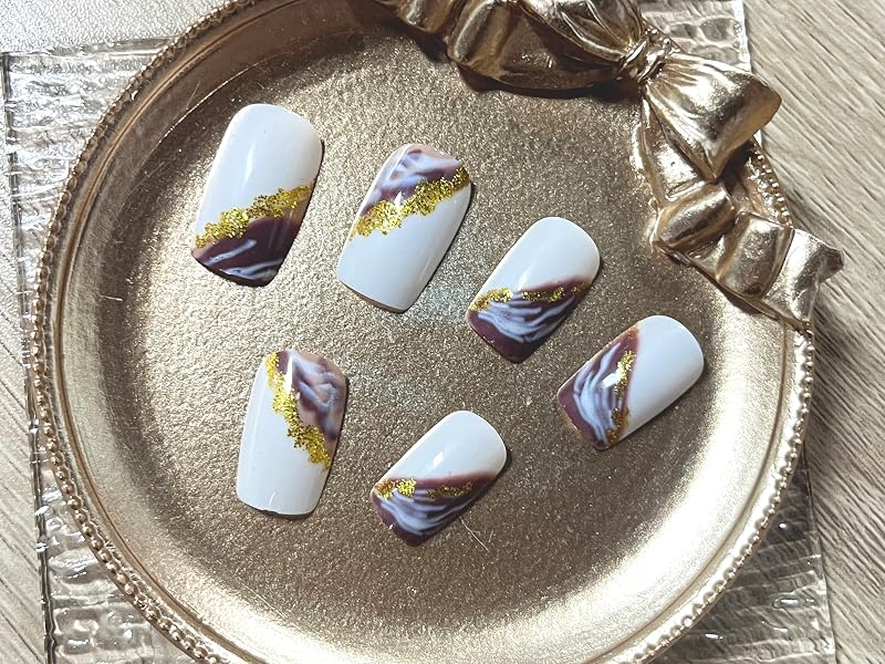 purple press on nails