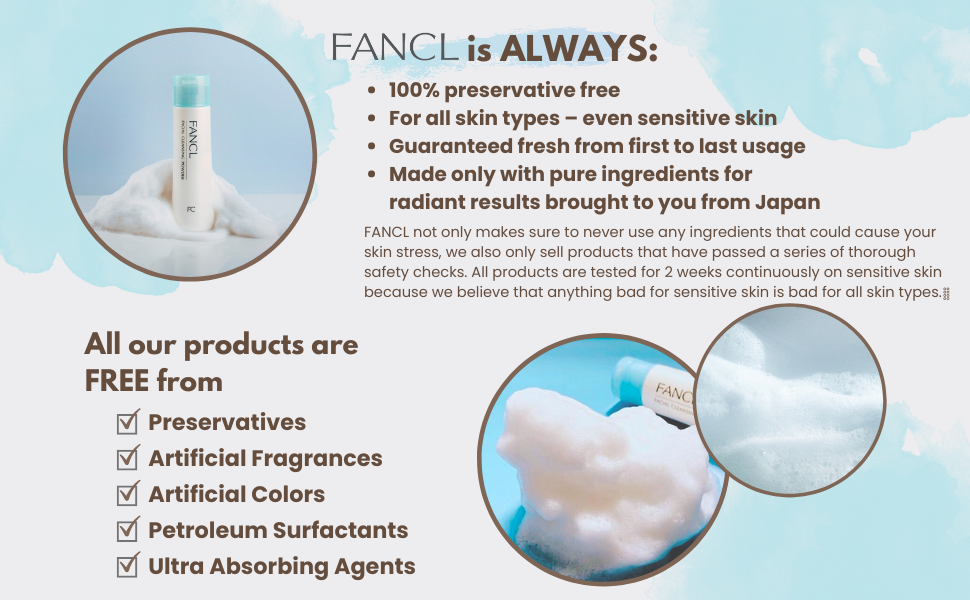Explanation for FANCL commitment: 100% preservative-free