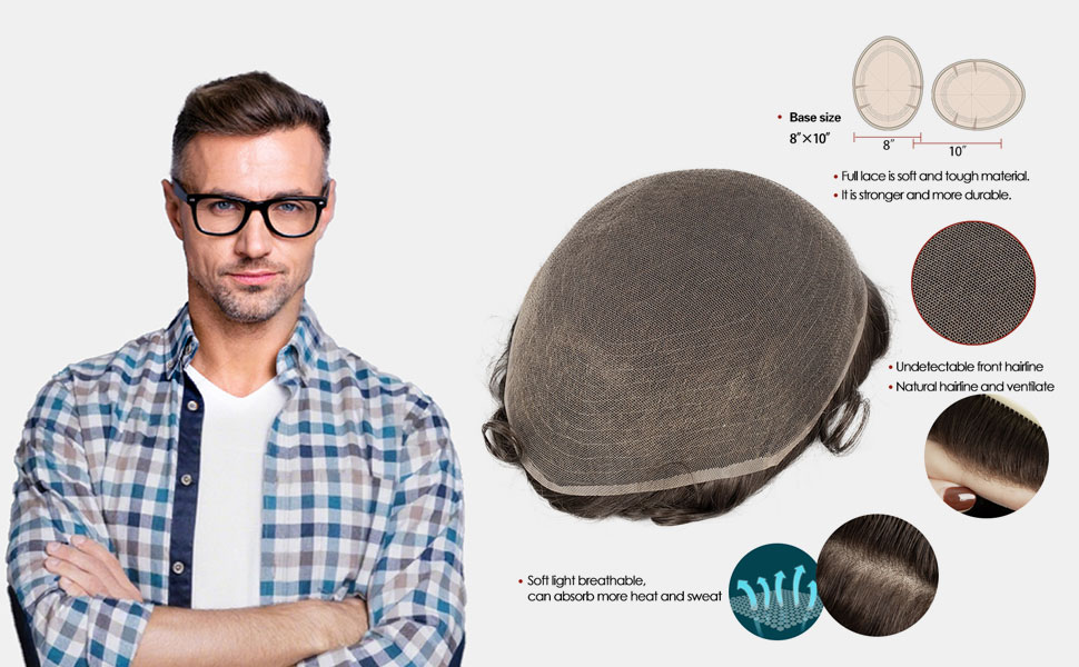 mens french lace toupee