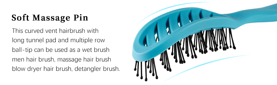 FIXBODY Curved Vent Hair Brush for Blow Drying, Styling and Solon
