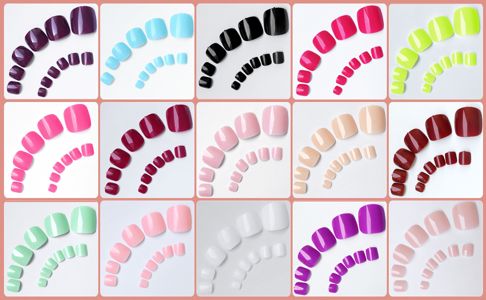 glue on toenails short square toe nail press on toes nails fake toenails press on pedicure