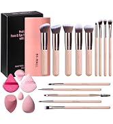 BS-MALL Makeup Brushes Premium Synthetic Foundation Powder Concealers Eye Shadows Makeup 14 Pcs B...