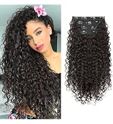Clip in Hair Extensions, FLUFYMOOZ 4PC 100％ Pure Protein Silk Hair Extensions Long Soft Natural H...