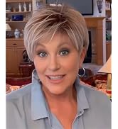 SEVENCOLORS Short White Blonde Pixie Cut Wigs for Women Layered Fluffy Mixed Blonde Wigs with Dar...