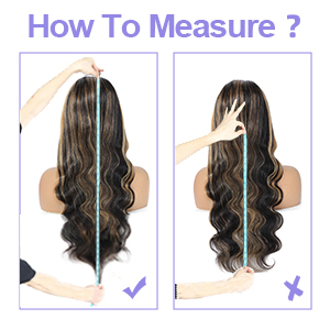 FB/27 13x6 lace front wig human hair measure