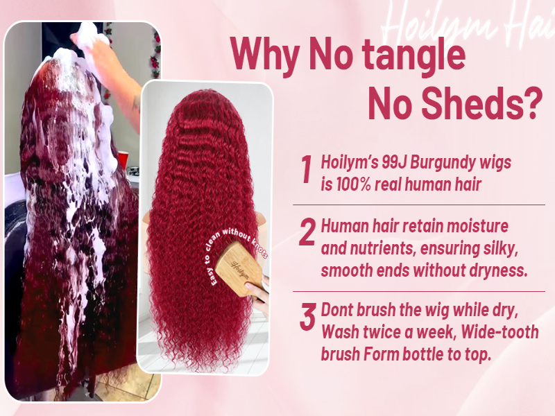 red curly wig human hair