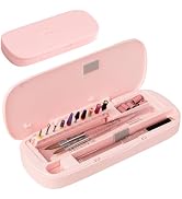 [2025 Upgraded]MelodySusie Acrylic Nail Tool Storage Box,Portable Dustproof Stand Displayer Holde...