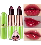 evpct 2Pcs Black Red Cherry Color Changing Magic Lipstick Tinted Lip Balm Stain Gloss Set PH Lazy...