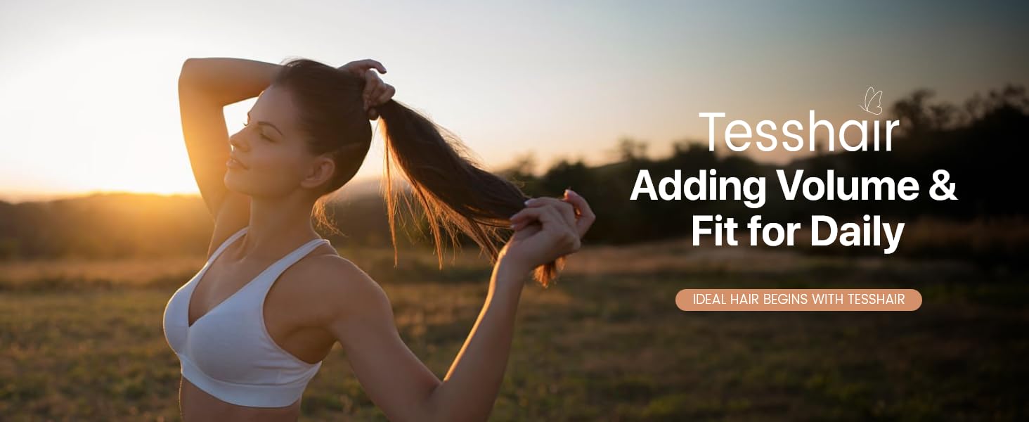 human hair claw clip ponytail